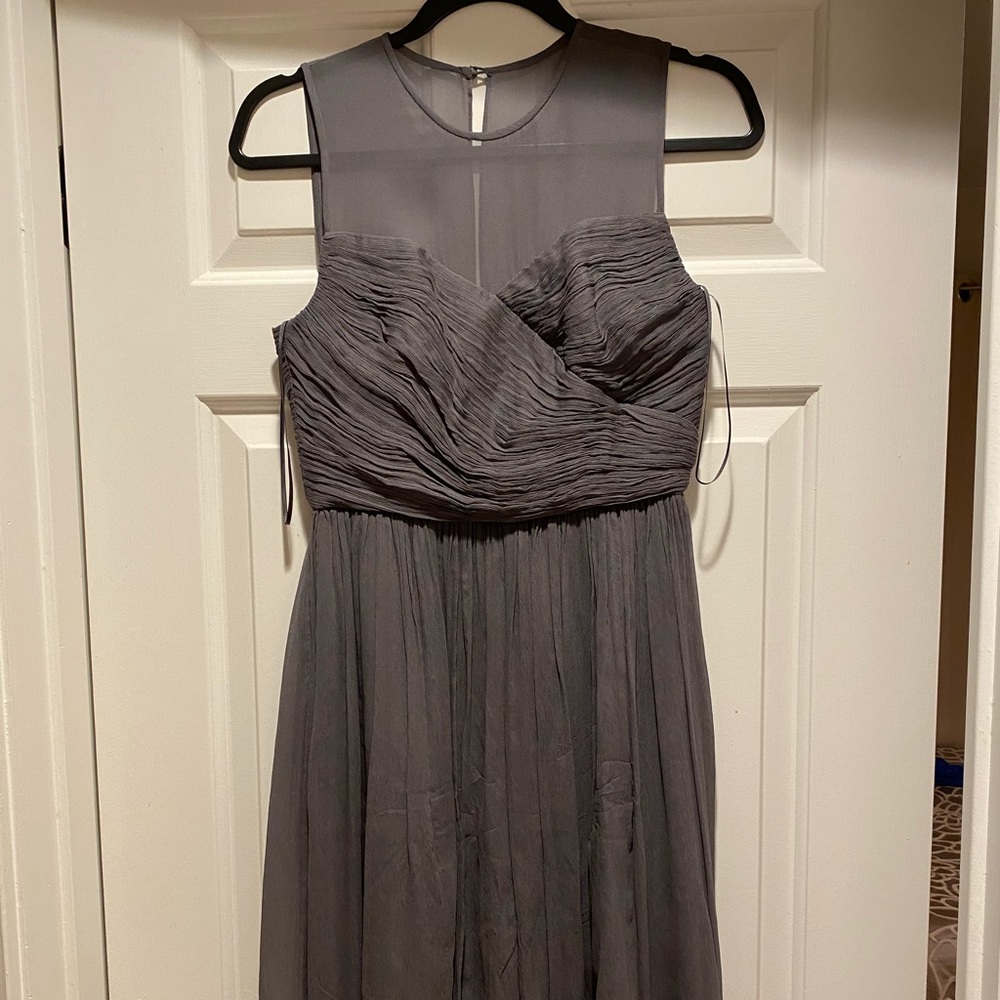 J Crew Size 2 Gray Clara Chiffon Dress